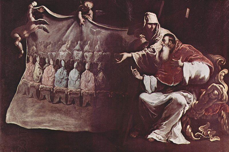 Sebastiano Ricci Gemaldezyklus zum Leben Papst Paul III., Szene: Papst Paul III. beseelt vom Glauben an das okumenische Konzil. China oil painting art